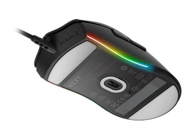 bottom view of a black mouse